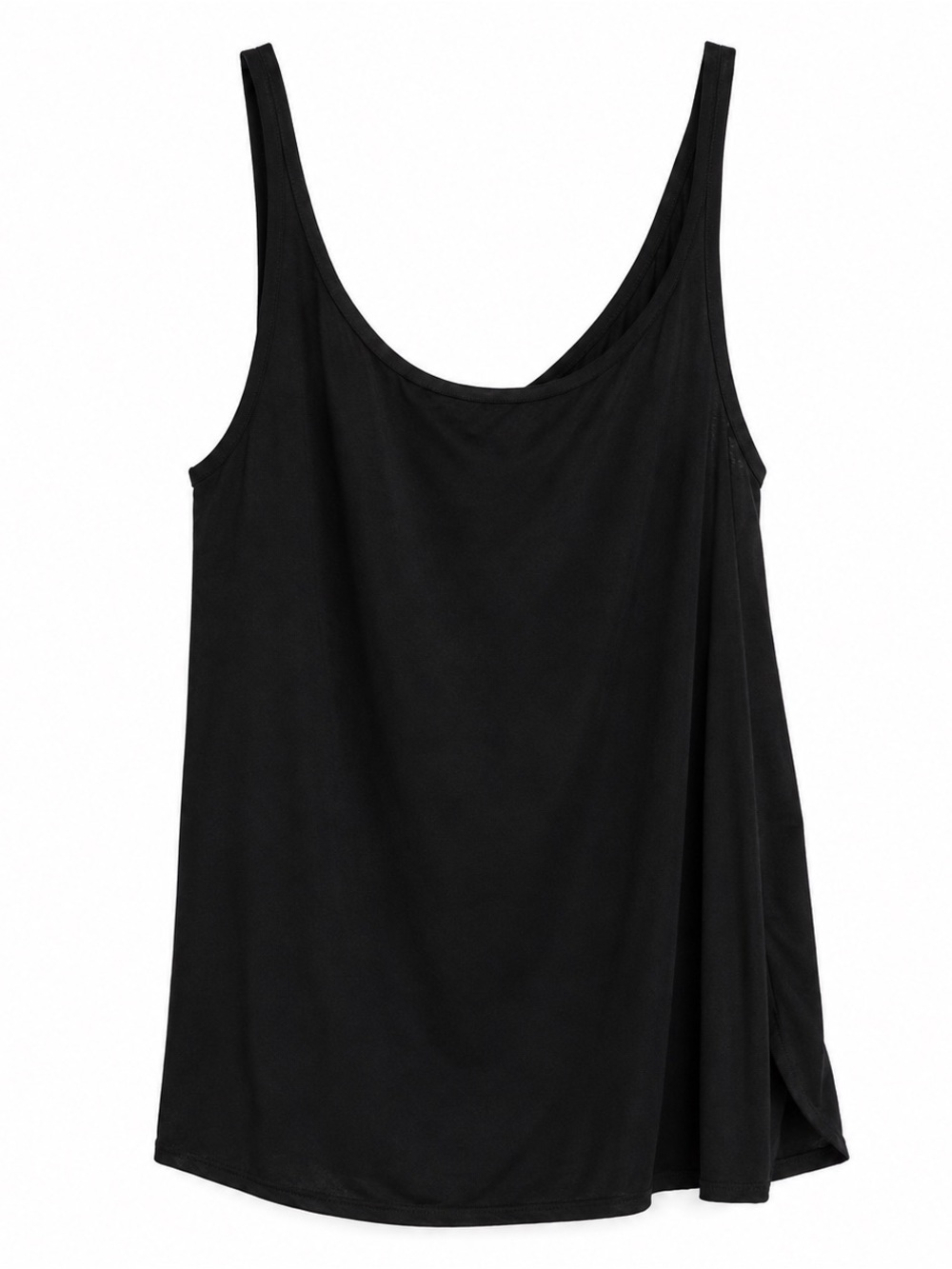 Eileen Fisher XL NWT Black Lightweight Viscose Jersey Long Tank Top MSRP $108
